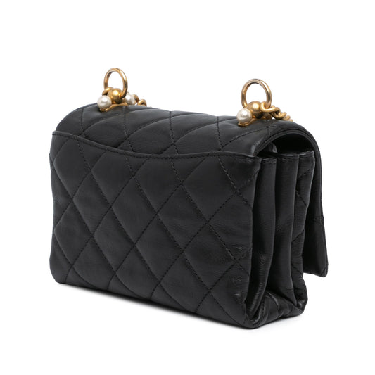Chanel Mini Quilted Calfskin Pearl CC Accordion Flap