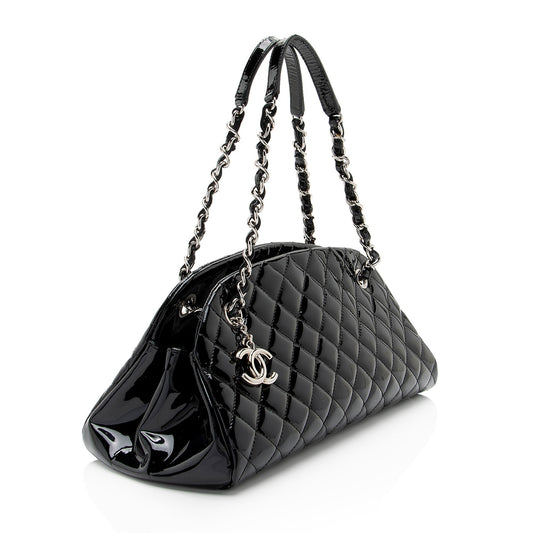 Luxury Chanel Patent Leather Just Mademoiselle Bowler Bag (SHF-xTHbdI)