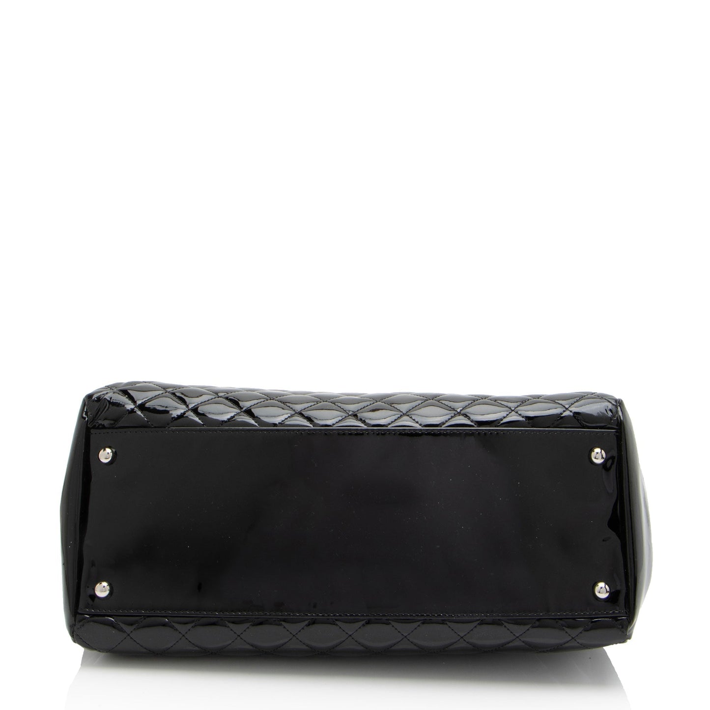 Luxury Chanel Patent Leather Just Mademoiselle Large Bowler Bag (SHF-ELuN7V)