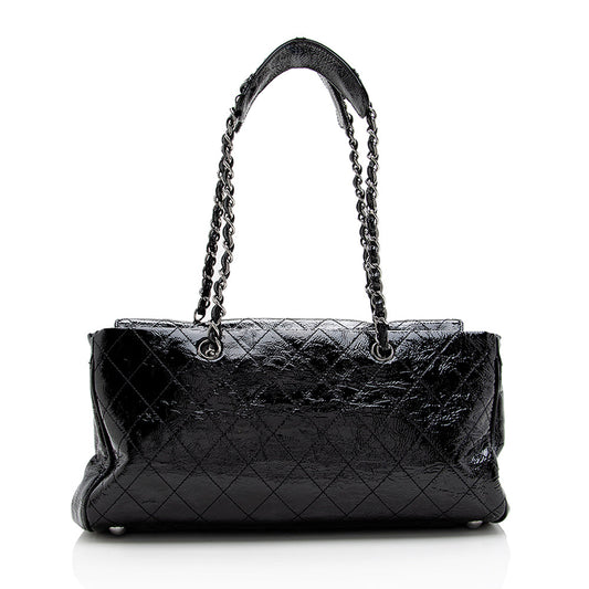 Luxury Chanel Quilted Patent Leather Ritz Flap Bag (SHF-17954)