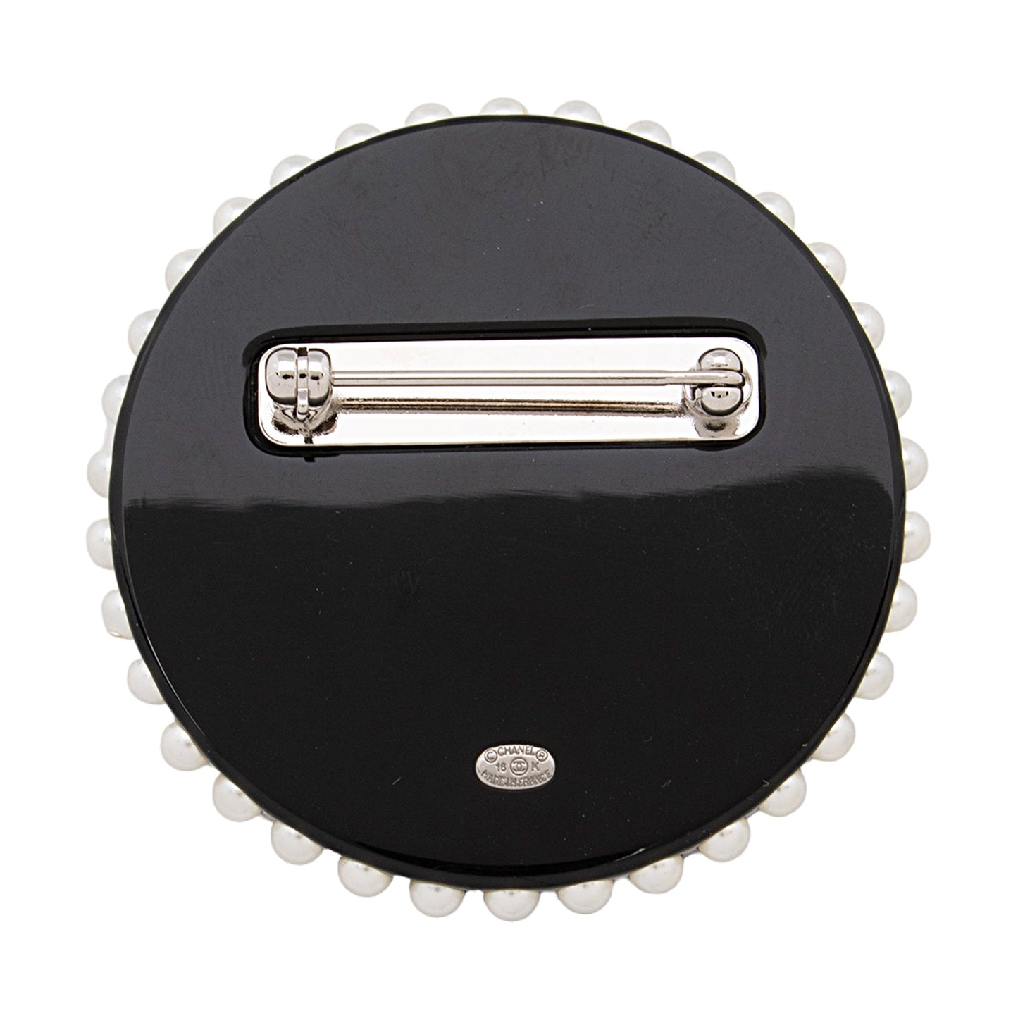 Chanel Resin Crystal Pearl Emoji CC Brooch (SHF-J4WQzc)