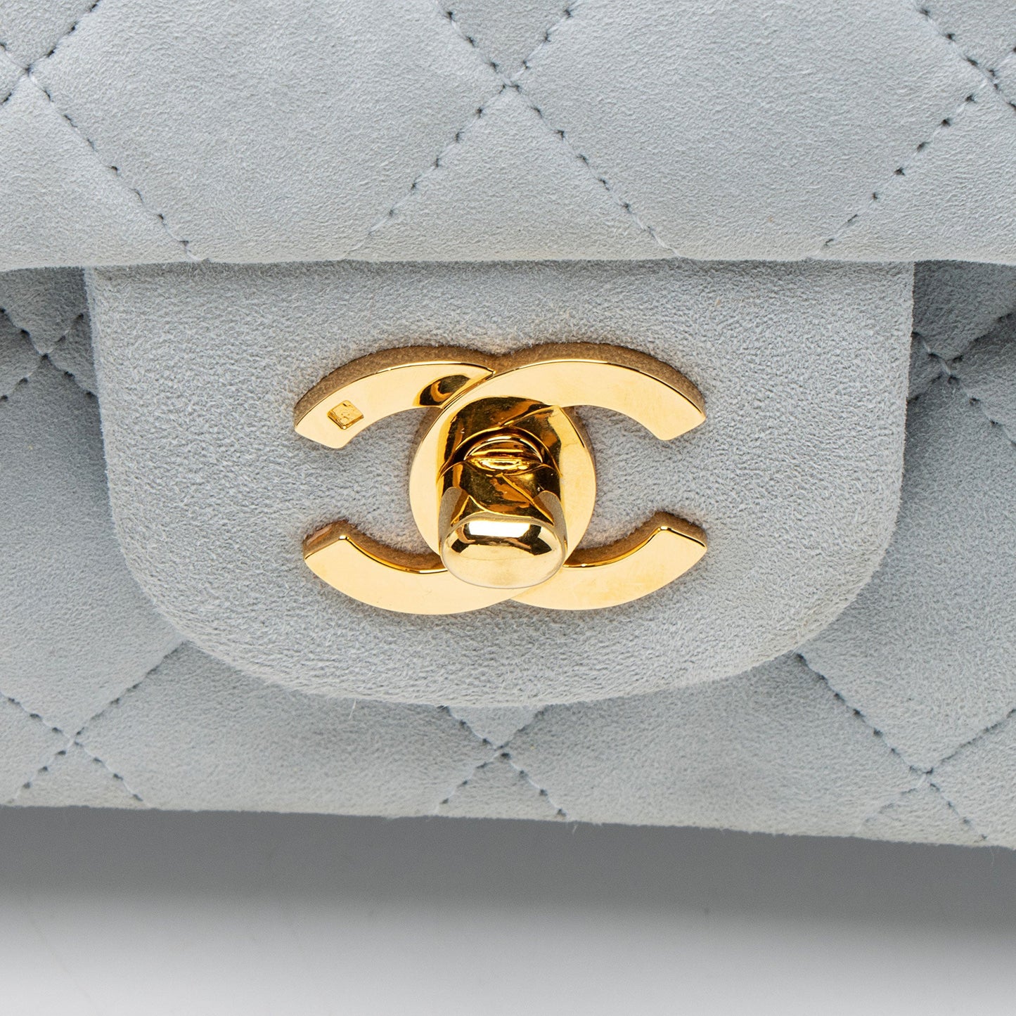 Chanel Vintage Suede Classic Small Double Flap Bag