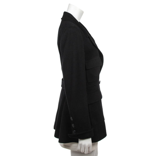 Chanel Black Cashmere Military Jacket Size L | FR 42