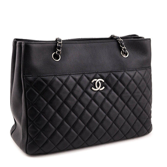 Chanel Black Caviar Quilted Large Tote