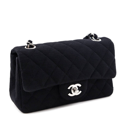 Chanel Black Jersey Mini Rectangular Flap Bag