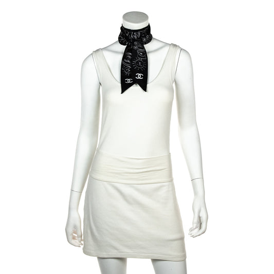 Chanel Black & White Twilly