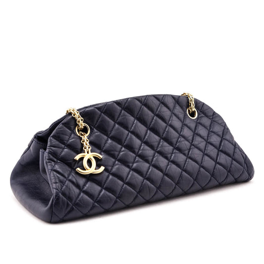 Chanel Navy Quilted Aged Calfskin Mademoiselle Bowler Bag