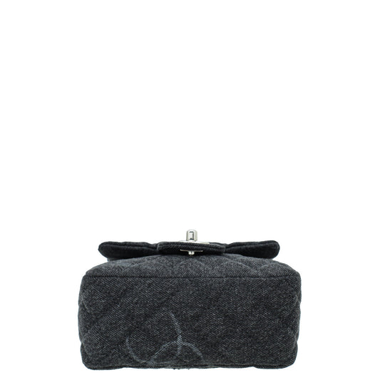 Chanel Black CC Print Denim Square Mini Bag