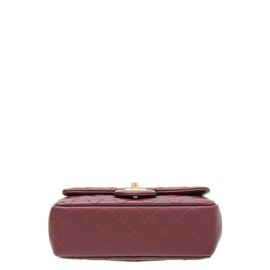 Chanel Burgundy Camellia Crush Flap Bag