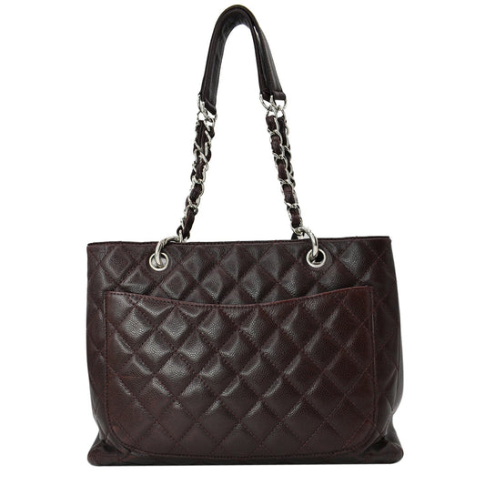 Luxury Chanel Grand Shopping GST Caviar Leather Tote Bag Maroon