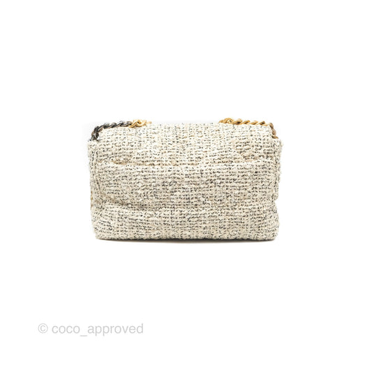Chanel 19 Small Tweed Oreo Cream Mixed Hardware