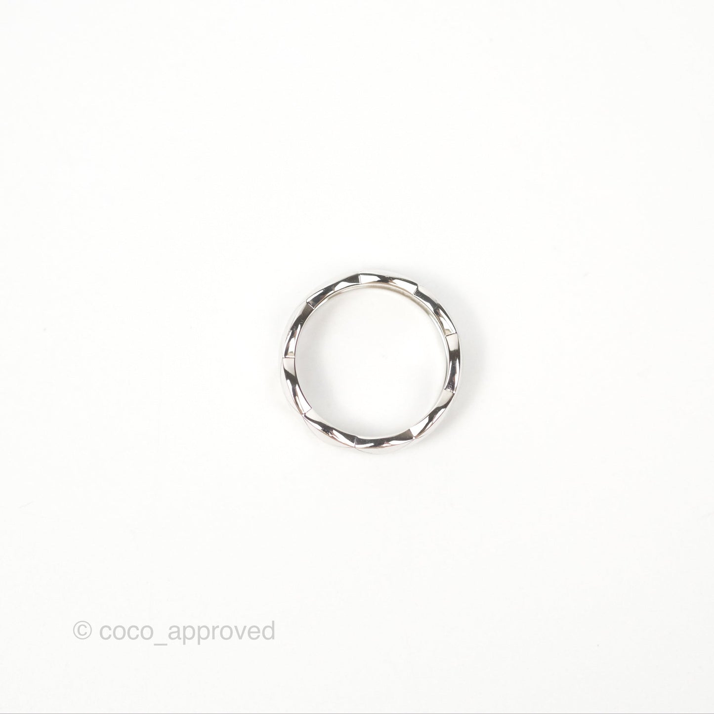 Chanel Coco Crush Ring Small Version 18K White Gold Size 53