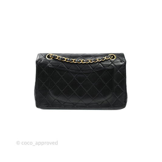 Chanel Classic Vintage Small S/M Flap Black Lambskin 24K Gold Hardware