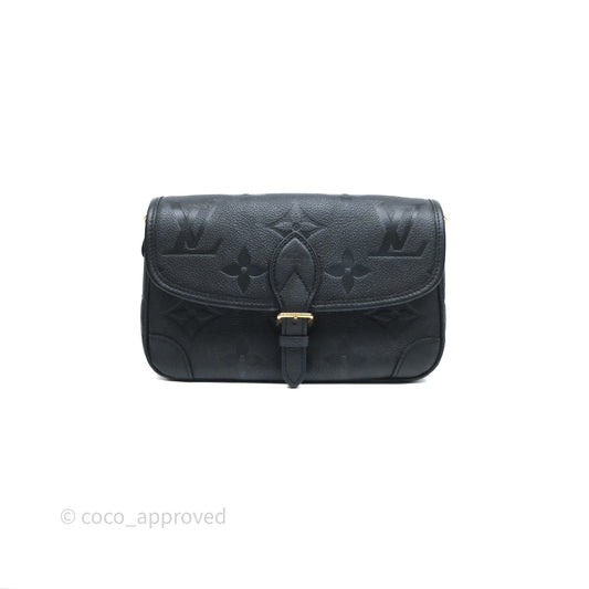 Louis Vuitton Diane Bag Black Monogram Empreinte Leather Gold Hardware