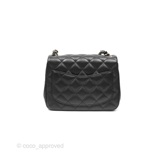 Chanel Mini Square Black Lambskin Gold Hardware