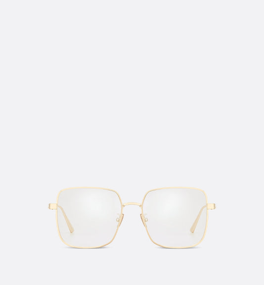 Luxury Diorcannage S1F Gold Finish Metal Square Glasses With Blue Light Filter