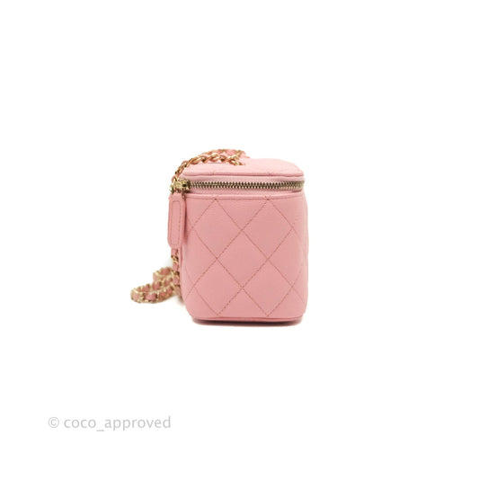 Chanel Classic Vanity with Chain Pink Caviar Gold Hardware