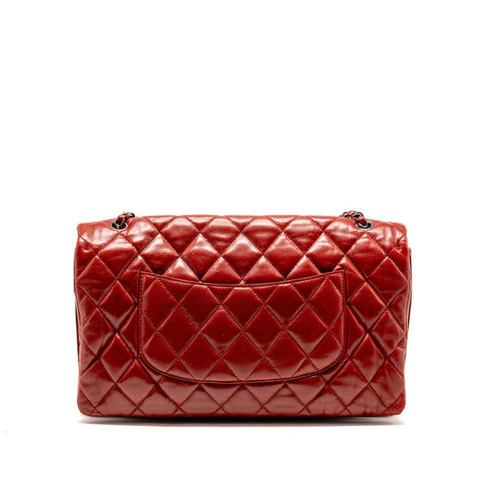 Chanel Maxi Flap Bag Lambskin Red SHW
