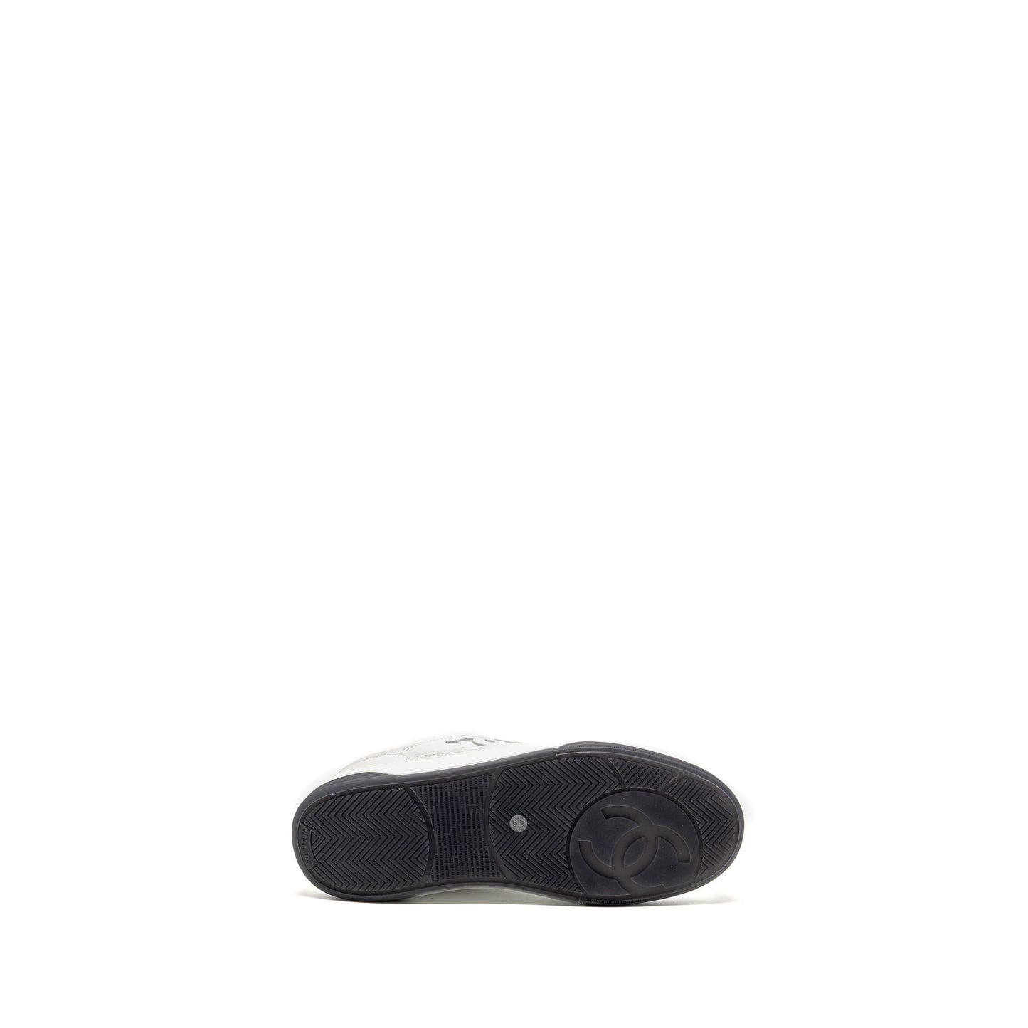 Chanel Size 37.5 CC logo sneakers white / black / grey