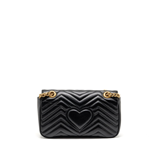 Gucci Small GG Marmont Shoulder Bag Calfskin Black GHW