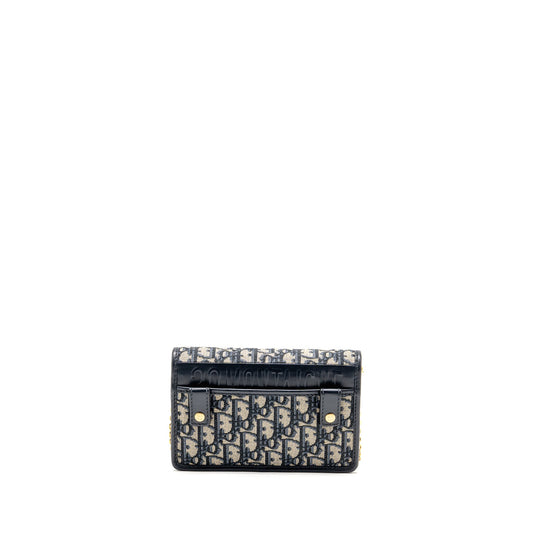 Dior 2-in-1 30 Montaigne Pouch Dior Oblique Jacquard Blue GHW