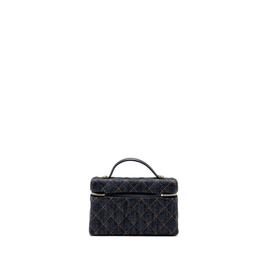 Chanel 26p top handle vanity denim dark blue LGHW (microchip)