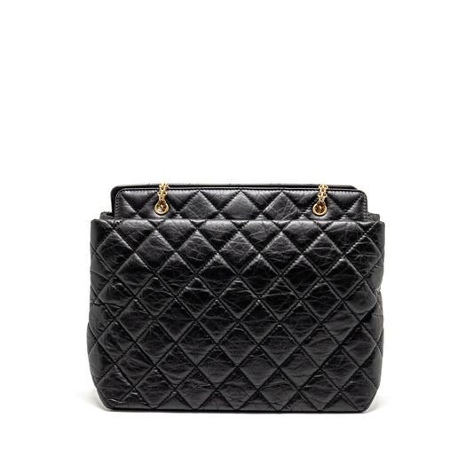 Chanel 2.55 Reissue Tote Bag Quilted Aged Calfskin Black GHW