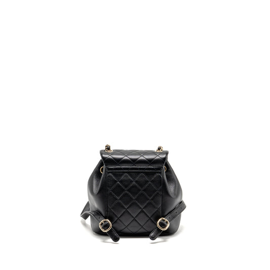 Chanel Mini Duma Backpack calfskin black LGHW (microchip)