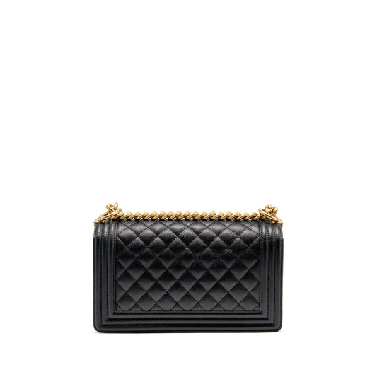 Chanel Medium Boy Bag Caviar Black GHW (microchip)