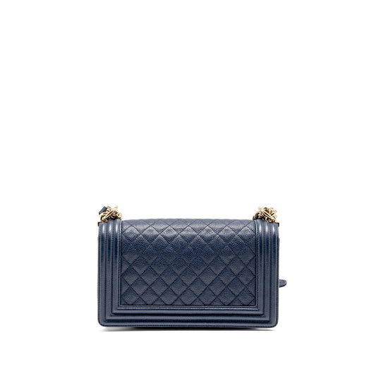 Chanel Medium Boy Bag Caviar Navy LGHW