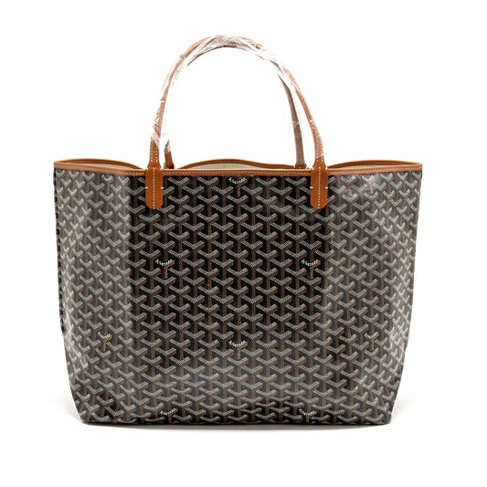Goyard Saint Louis GM Tote Bag Goyardine Canvas/Leather Black/Brown SHW