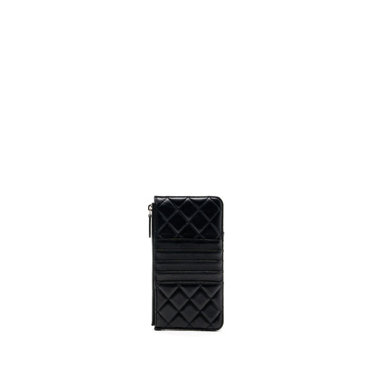Chanel phone zip pouch lambskin Black SHW
