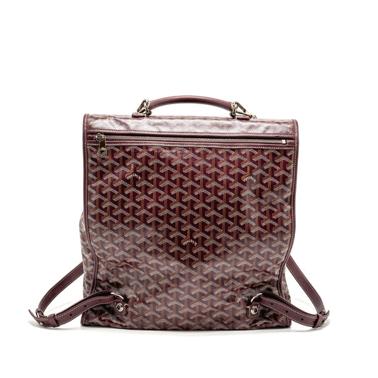 Goyard Saint Leger Backpack Goyardine Canvas Burgundy SHW