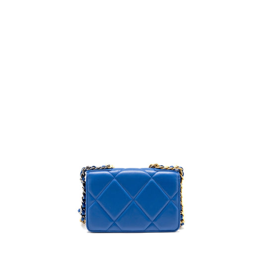 Chanel 19 Wallet On Chain Lambskin Blue Multicolour Hardware