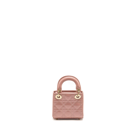 Dior Micro Lady dior patent leather dark pink LGHW