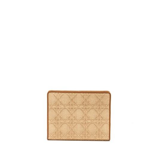 Dior 30 Montaigne Dea Pouch Natural Cannage Raffia Beige/Multicolour GHW