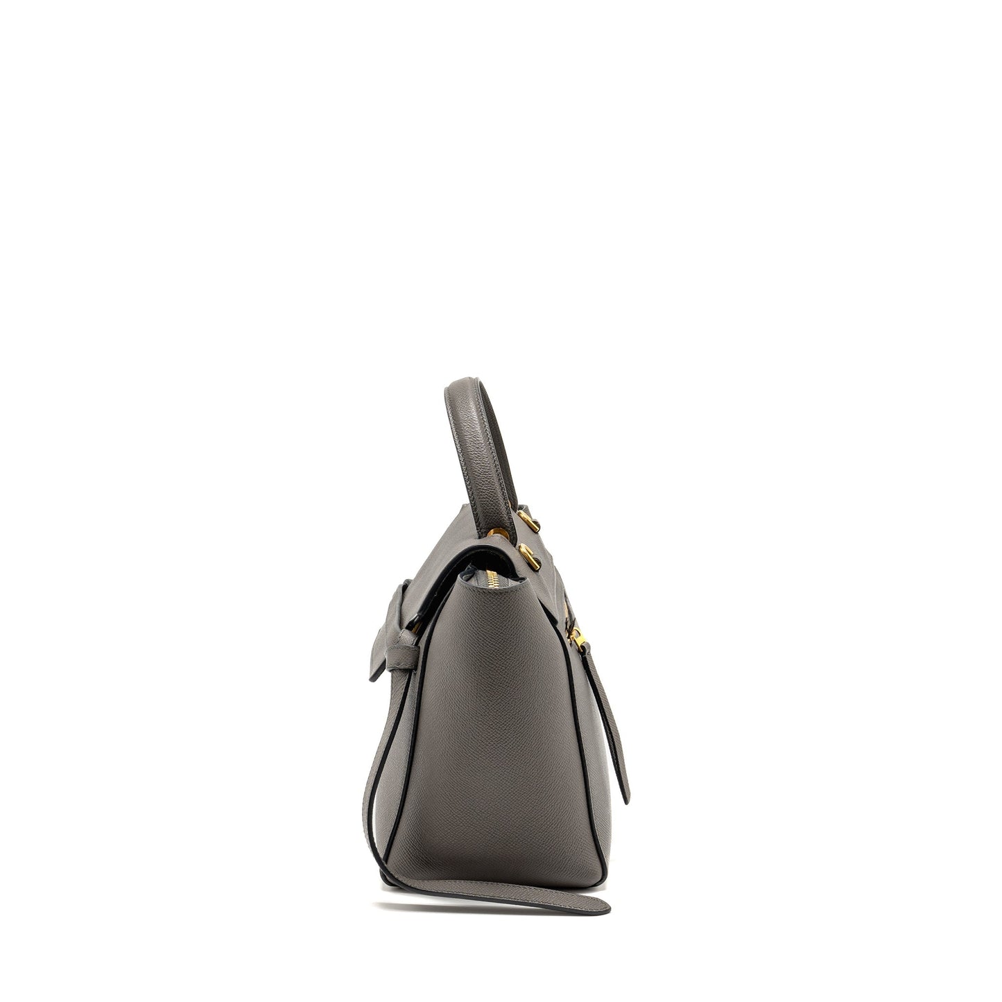 Luxury CELINE Micro Belt Bag Grained Calfskin Grey GHW
