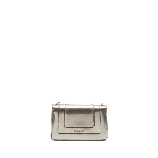 BVLGARI Serpenti Forever Shoulder Bag Leather Silver LGHW