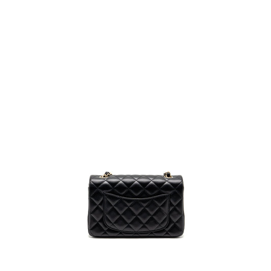 Chanel Mini Rectangular flap bag lambskin black LGHW (microchip)