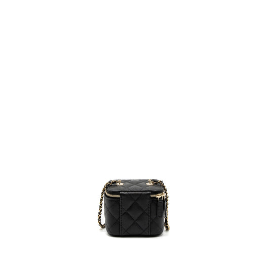 Chanel Mini Vanity With Chain Caviar Black LGHW (Microchip)