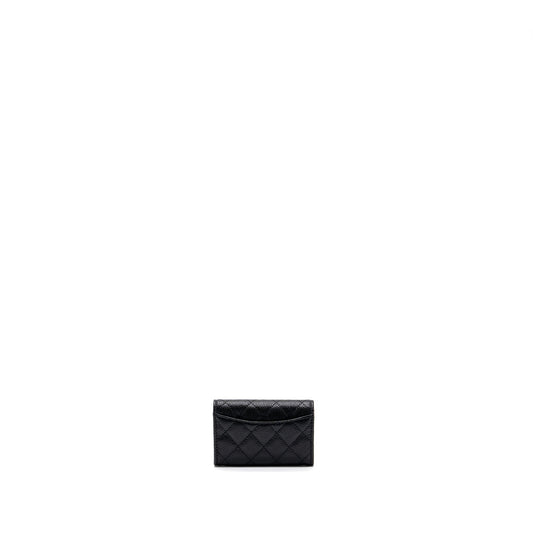 Chanel classic flap card holder caviar black GHW (microchip)