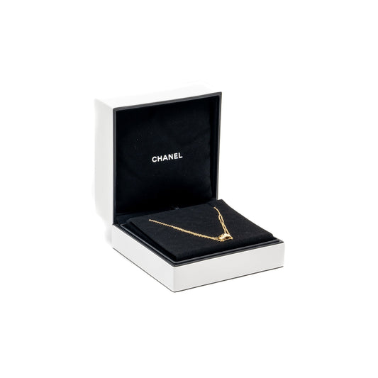 Chanel Coco Crush Necklace Quilted Motif Yellow Gold