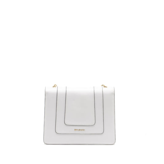Bvlgari Serpenti Forever Chain Bag Calfskin White LGHW