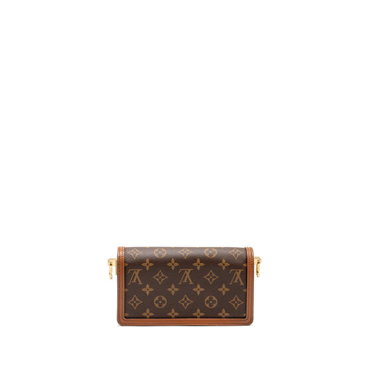 Louis Vuitton Dauphine East-West Chain Shoulder Bag Monogram Reverse Canvas GHW