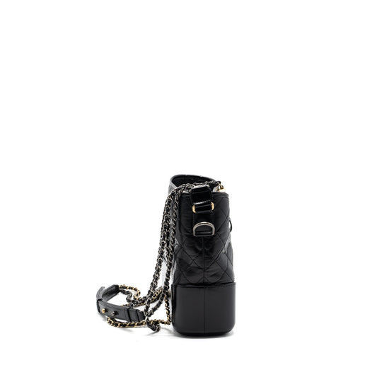 Chanel Large Gabrielle Hobo Bag Aged Calfskin Black Multicolour Hardware