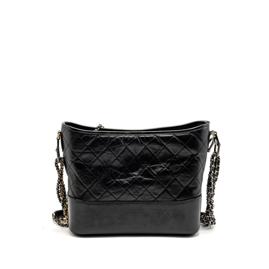 Chanel Gabrielle hobo bag aged calfskin black multicolour hardware