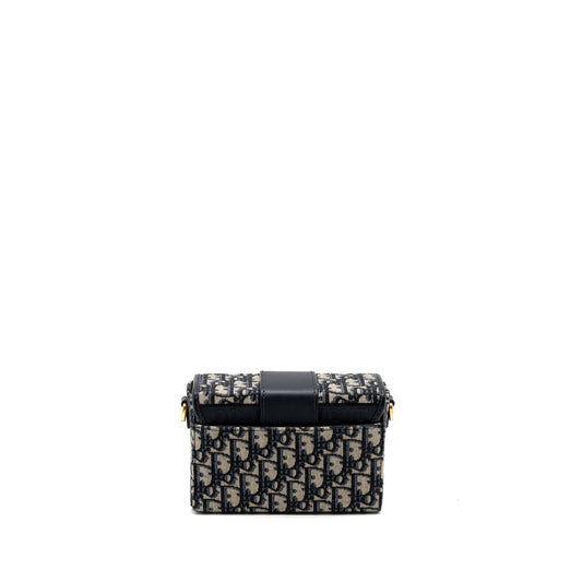 Dior 30 Montaigne Box Bag Blue Dior Oblique Jacquard GHW