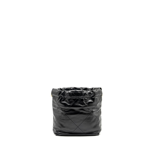 Chanel Mini 22 Bag Shiny Calfskin Black GHW (microchip)