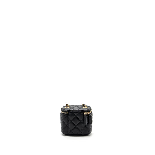 Chanel Pearl Crush mini vanity with chain lambskin black with GHW
