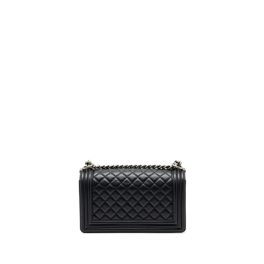 Chanel Medium Boy Bag Calfskin Black Ruthenium Hardware
